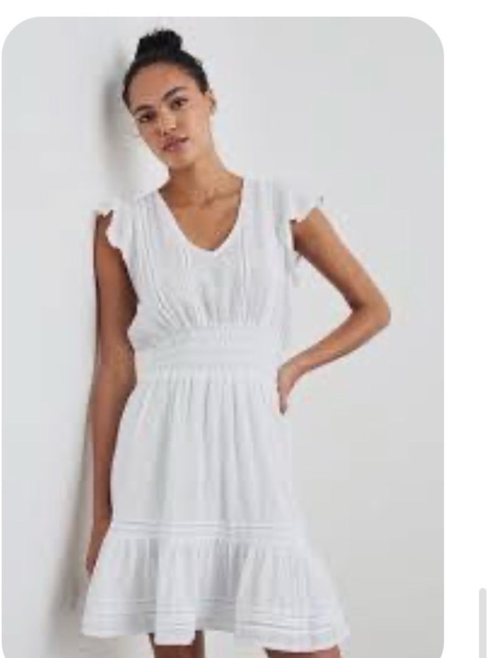 Rails Tara flutter sleeve linen blend dress
